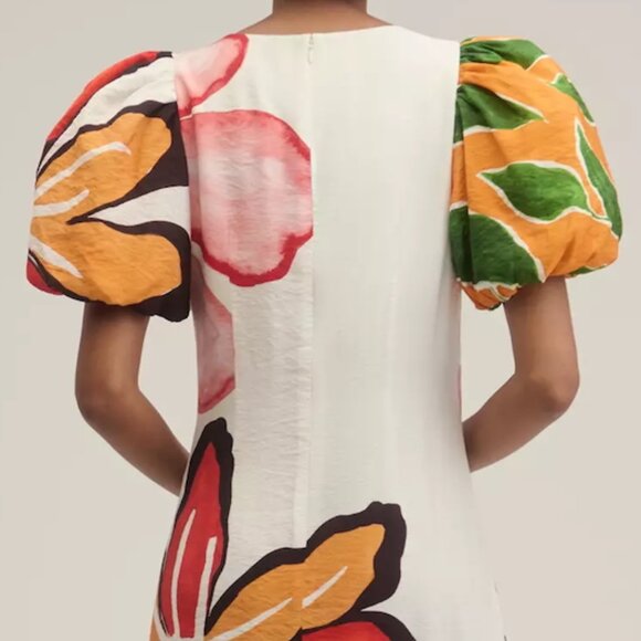 ANTHROPOLOGIE | Floral Puff-Sleeve A-Line Maxi Dress | NWT - Picture 9 of 16